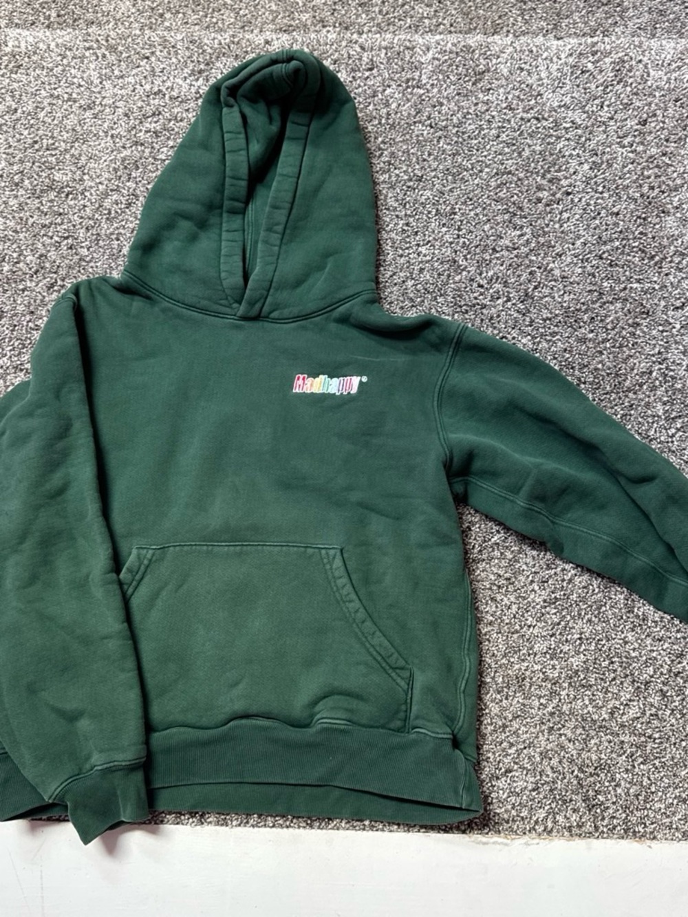 Madhappy Dark Green Hoodie with Multicolor Logo